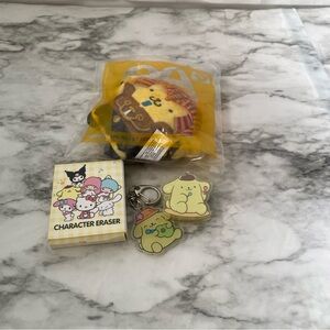 Sanrio Pom Pom Purin Keychain and Plush Set